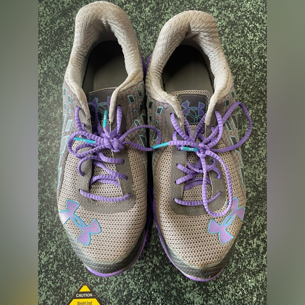 Under Armour Gray and Purple Athletic Shoes